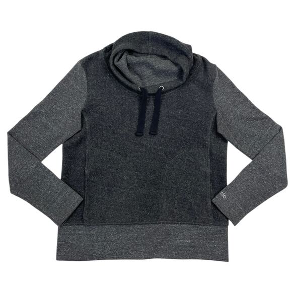 Alo Yoga Rift Long Sleeve Pullover Top in Charcoal Heather Small Casual Cozy - Picture 2 of 11